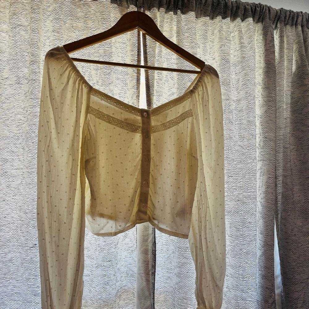 Idyllwind Swiss Dot Lace Poet Top Size Small in White